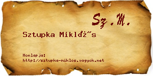 Sztupka Miklós névjegykártya